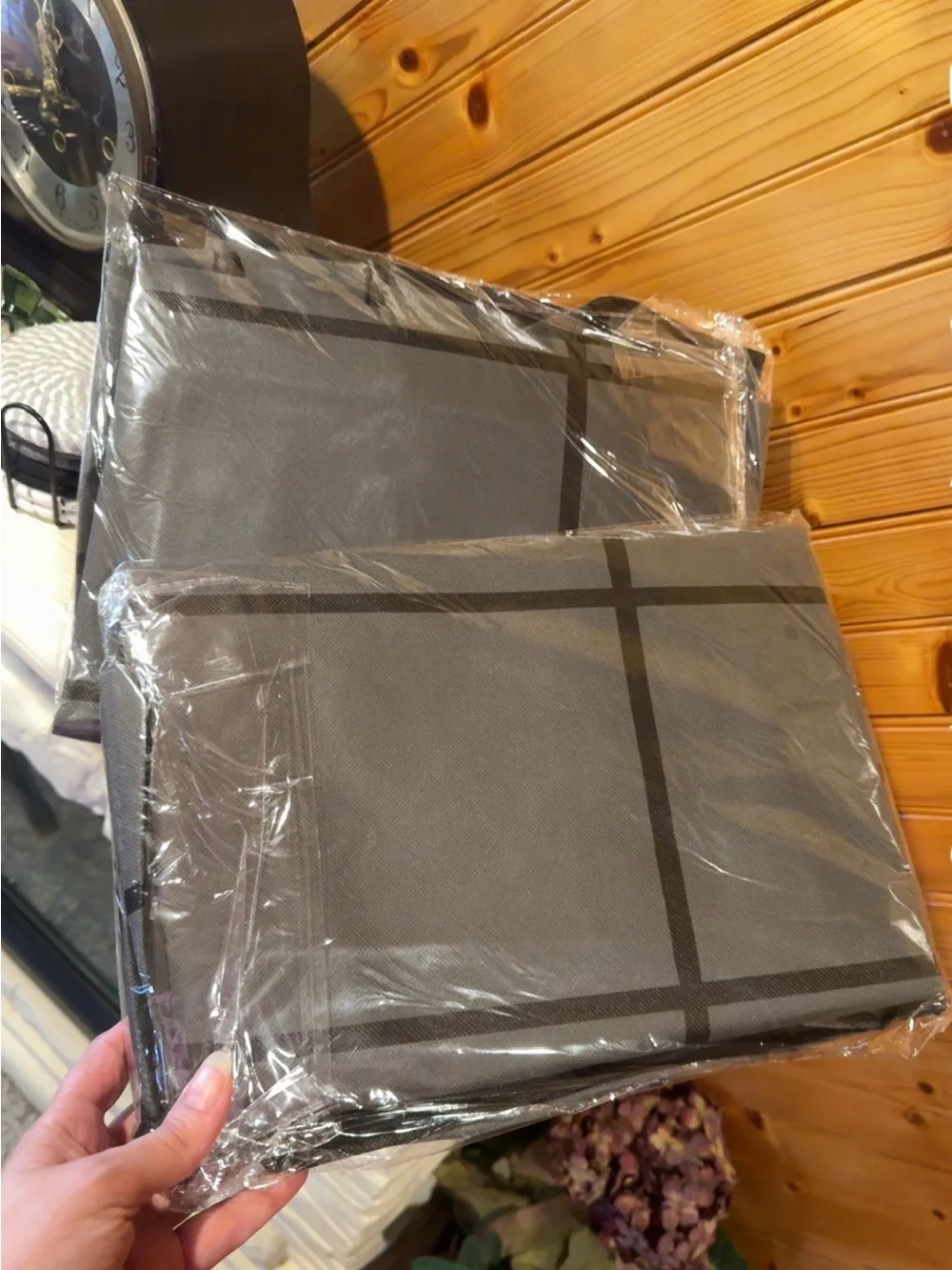 Gray Foldable Fabric Storage Bin with Zippered Lid - Home Storage & Organization